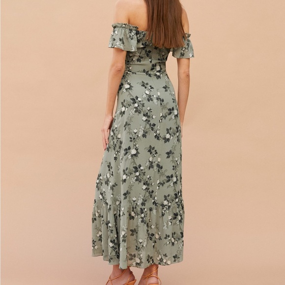 Reformation Butterfly Dress in Verde - Picture 3 of 14